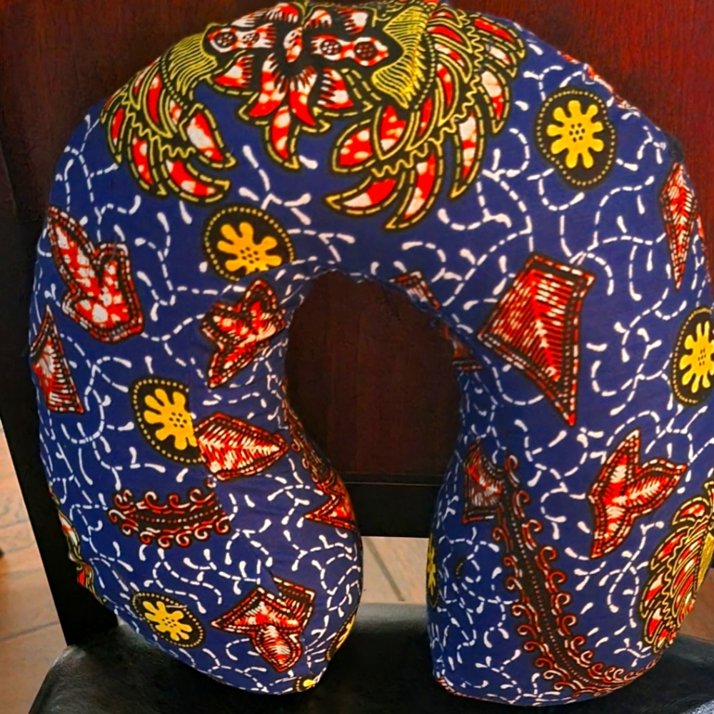 Memory foam African Ankara neck pillow